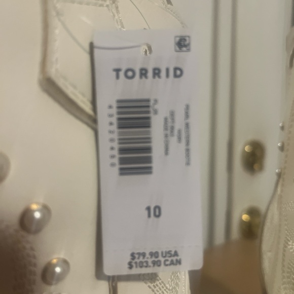 White Cream Pearl Western Booties with Pearl Gold Accents Size 10 WW - Picture 4 of 16